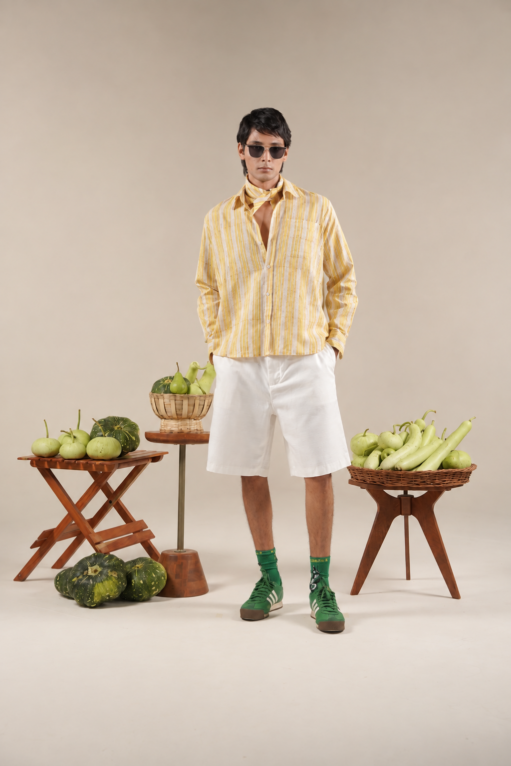 Yellow & red stripes shirt