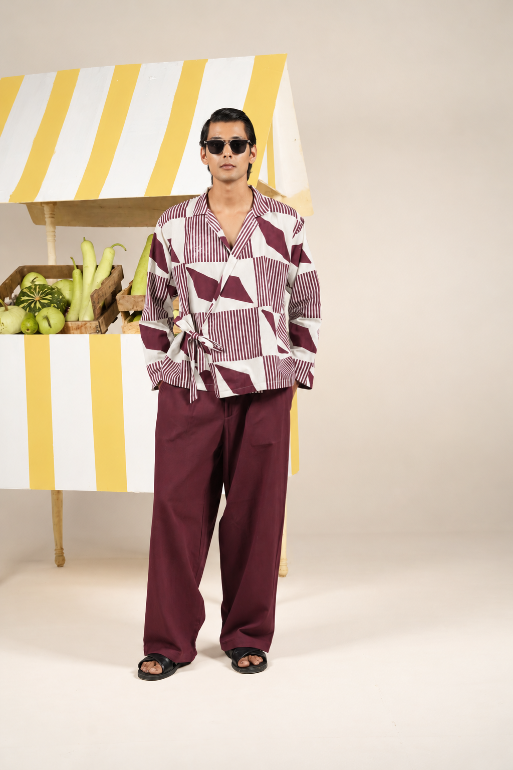 Red Wine side tye set